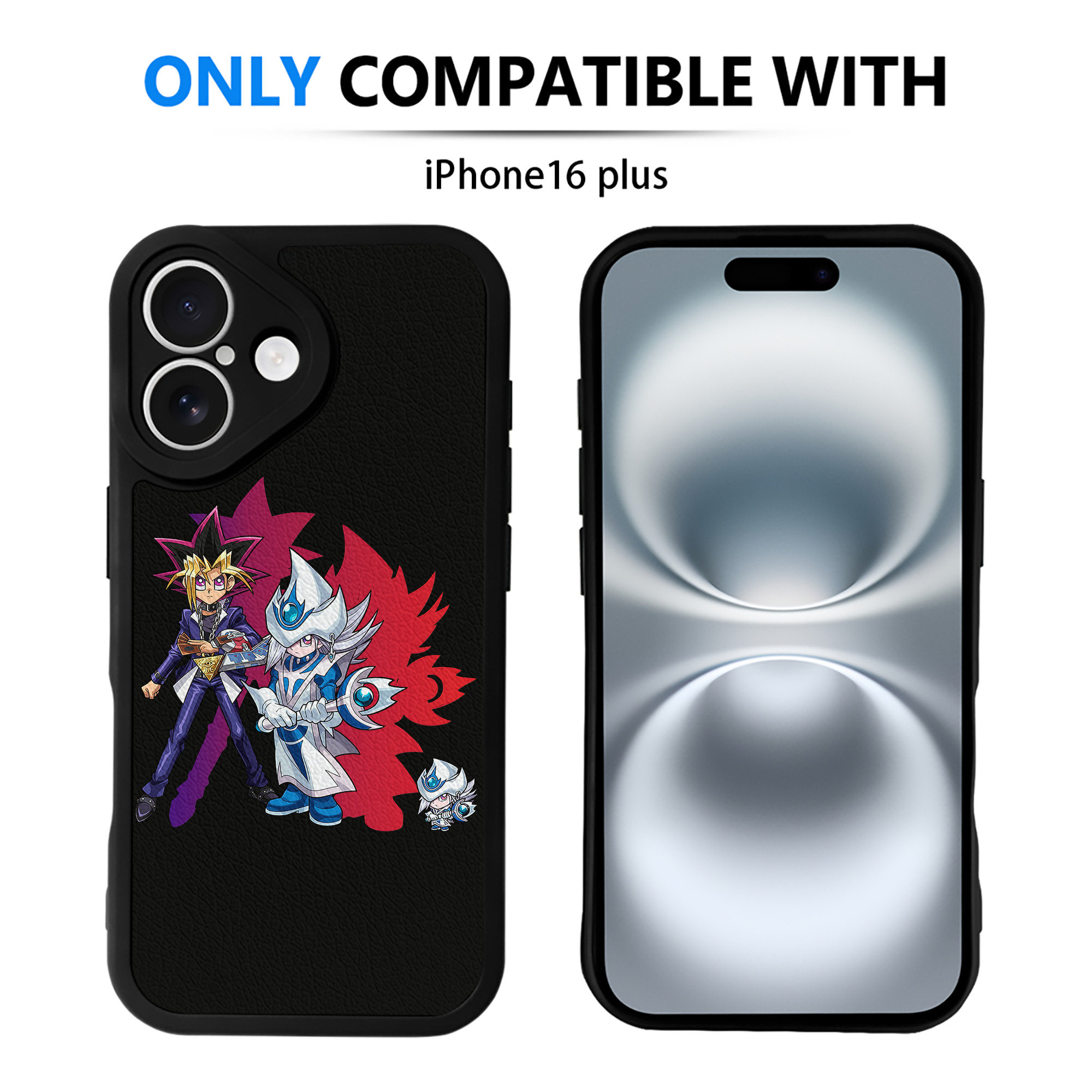 （画像用） 遊☆戯☆王 Yu-Gi-Oh! 【iPhone 16シリーズ対応】シリコンスマホケース（レザー調） 材質：シリコン